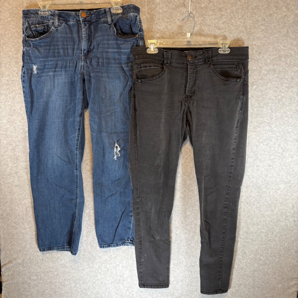 Democracy Jeans‎ Bundle Women 12 Blue Black Ab'solution Skinny Distressed